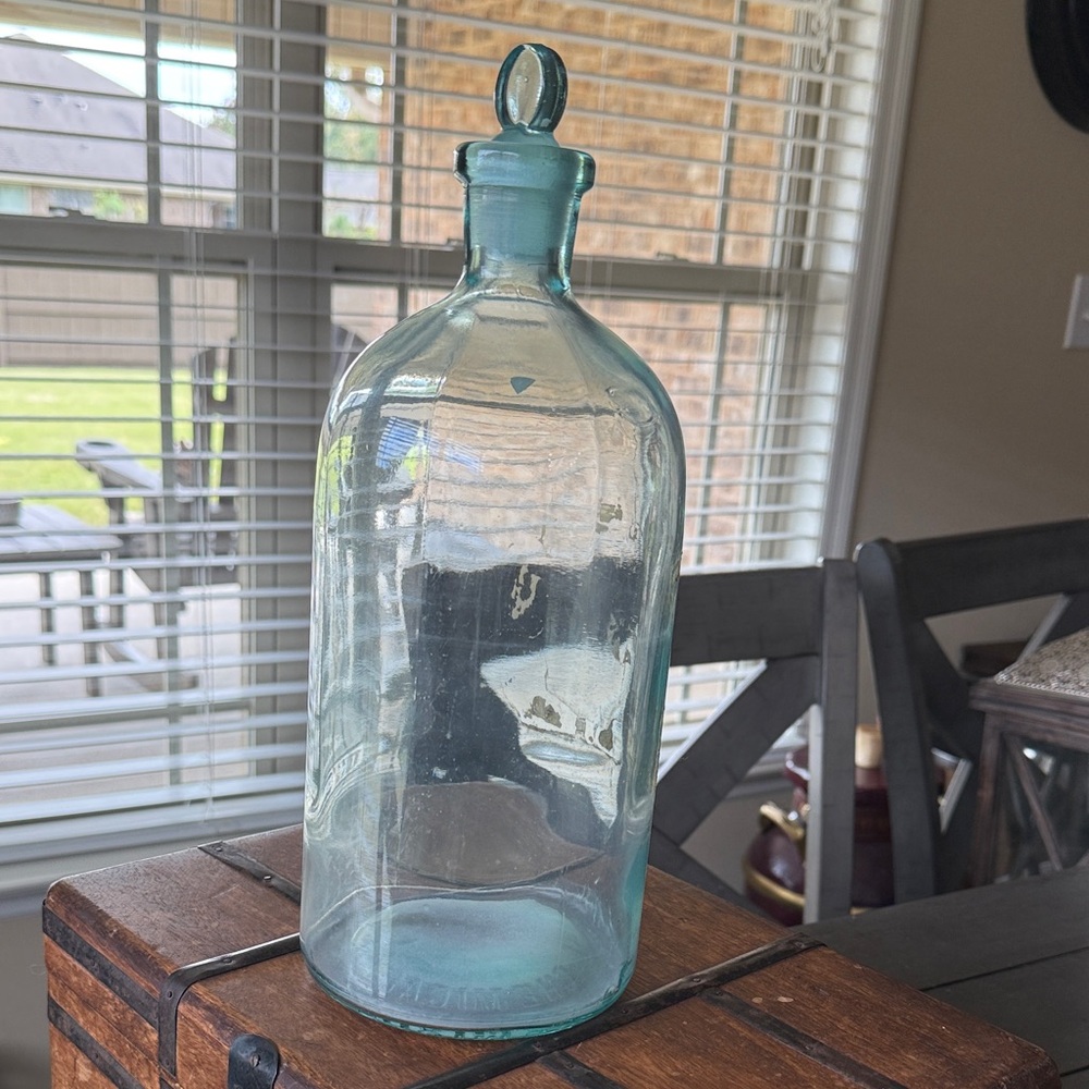 Large Blue Glass Bottle